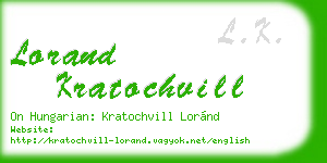 lorand kratochvill business card
